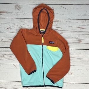 Patagonia Kids Fleece Orange/Aqua jacket - 5T
